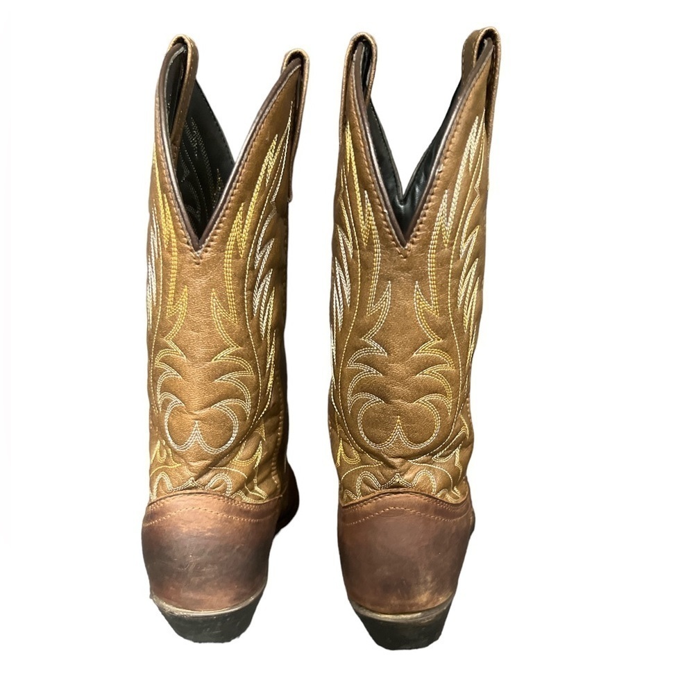 Laredo Boots Lea Vamp Fox Women's Leather Cowgirl Chore Western 7.5 - Picture 5 of 9